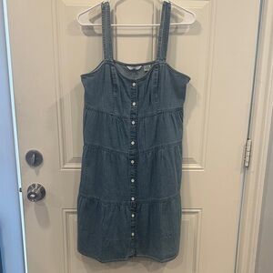 Levi's Blue Denim button down Mini Dress cotton large